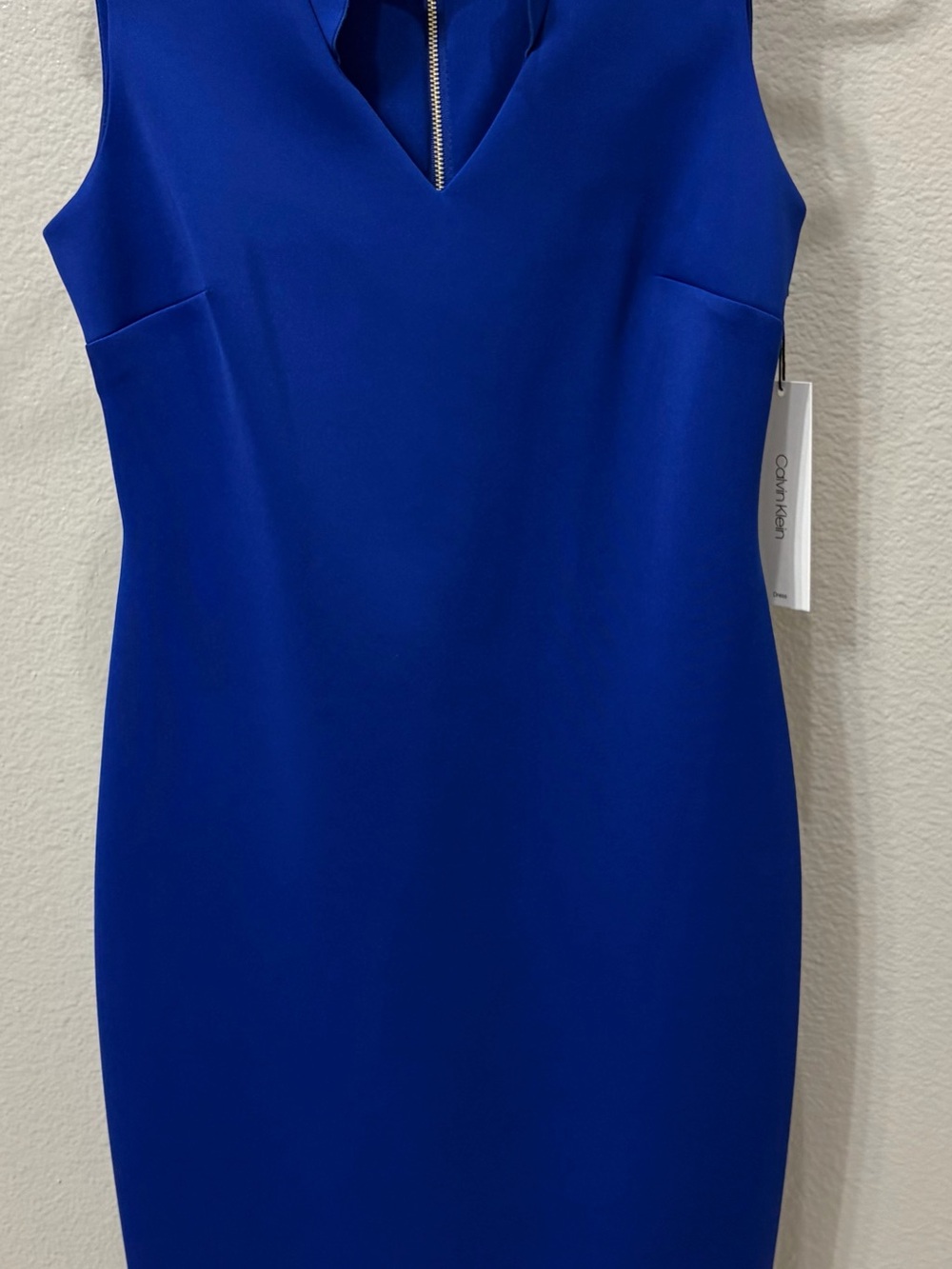 Calvin Klein Cobalt V-Neck Sheath Dress